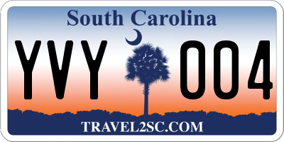 SC license plate YVY004