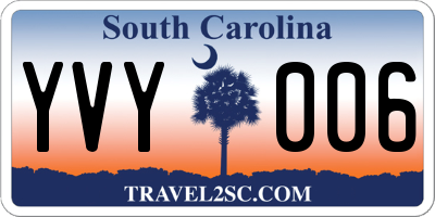 SC license plate YVY006