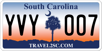 SC license plate YVY007