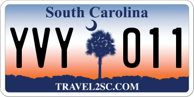 SC license plate YVY011