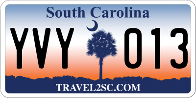 SC license plate YVY013