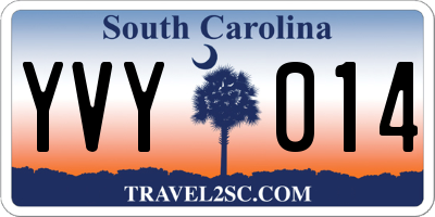SC license plate YVY014
