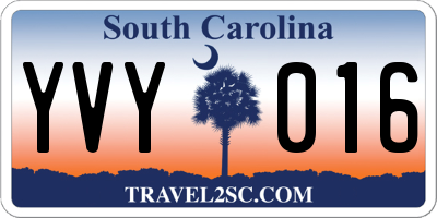 SC license plate YVY016
