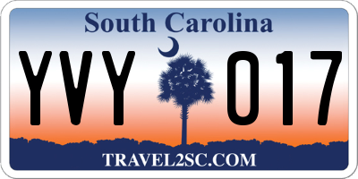 SC license plate YVY017