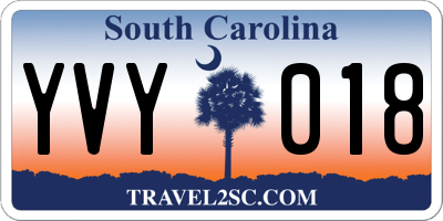 SC license plate YVY018