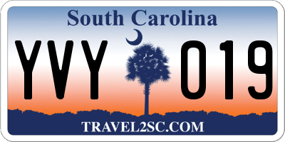 SC license plate YVY019