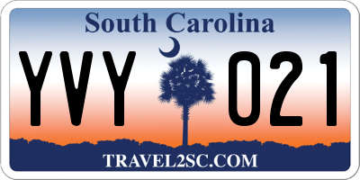 SC license plate YVY021