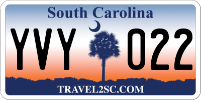SC license plate YVY022
