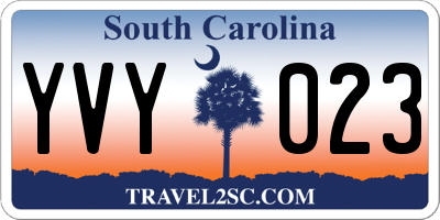 SC license plate YVY023