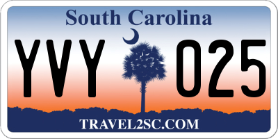 SC license plate YVY025
