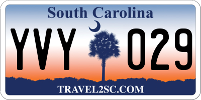 SC license plate YVY029