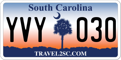 SC license plate YVY030