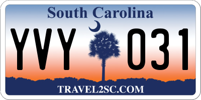 SC license plate YVY031