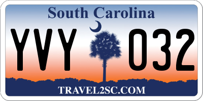 SC license plate YVY032