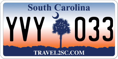 SC license plate YVY033