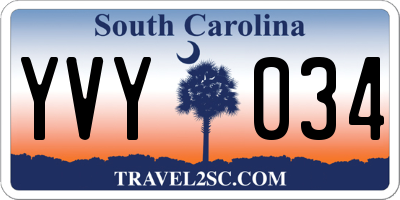 SC license plate YVY034