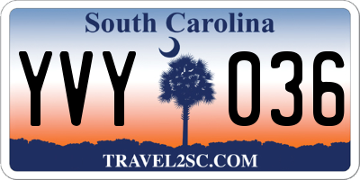 SC license plate YVY036