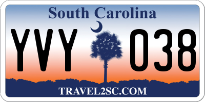 SC license plate YVY038