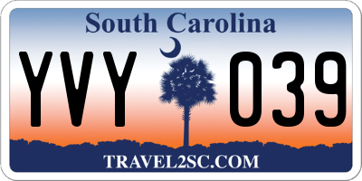 SC license plate YVY039