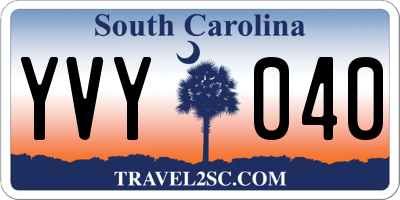 SC license plate YVY040