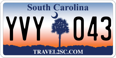 SC license plate YVY043