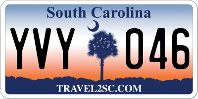 SC license plate YVY046