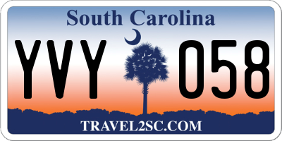 SC license plate YVY058