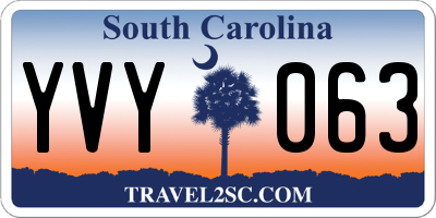 SC license plate YVY063