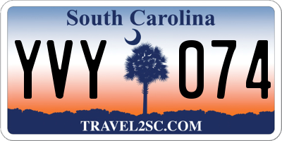 SC license plate YVY074