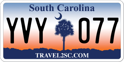 SC license plate YVY077