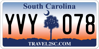 SC license plate YVY078