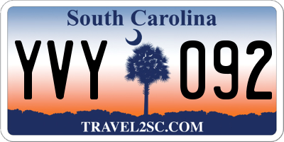 SC license plate YVY092