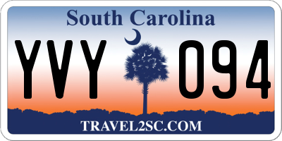 SC license plate YVY094