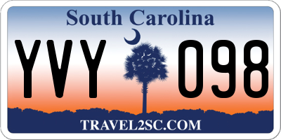 SC license plate YVY098