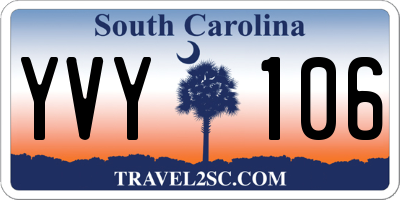 SC license plate YVY106