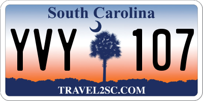 SC license plate YVY107
