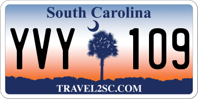 SC license plate YVY109