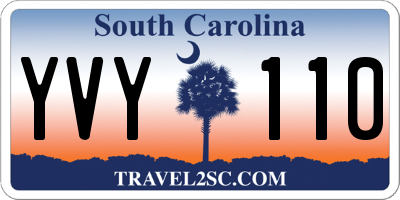 SC license plate YVY110