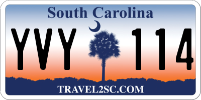 SC license plate YVY114
