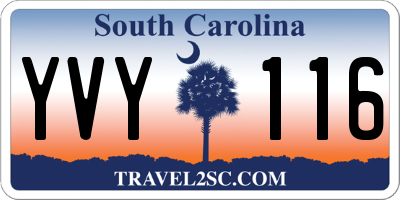 SC license plate YVY116
