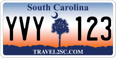 SC license plate YVY123