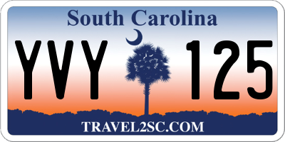 SC license plate YVY125