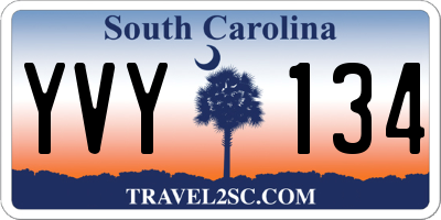 SC license plate YVY134