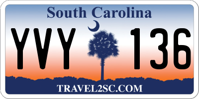 SC license plate YVY136