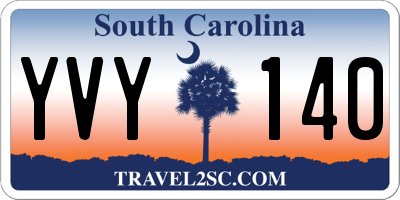 SC license plate YVY140