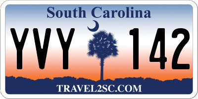 SC license plate YVY142