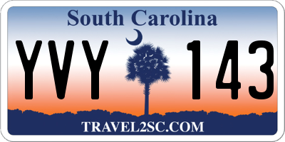 SC license plate YVY143