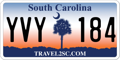 SC license plate YVY184