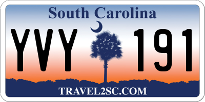 SC license plate YVY191