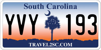SC license plate YVY193